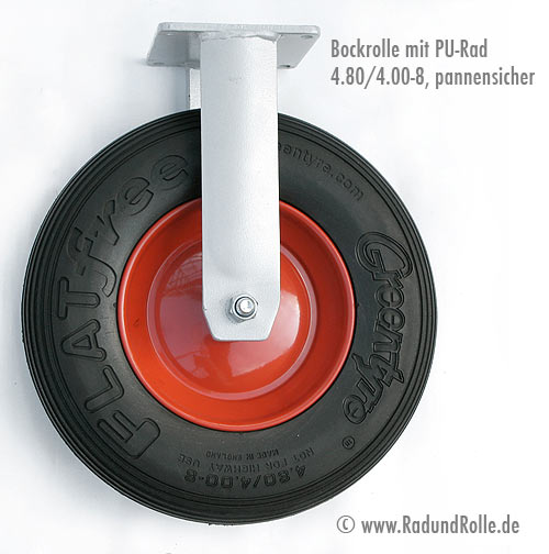 gro&szlig;e Polyurethan PU-Bockrolle 400x100 4.80/4.00-8