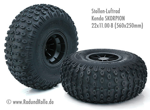Kenda SKORPION Stollenreifen 560x250mm 22x11.00-8 Zoll  mit glasfaserverst&auml;rkter Polyamid-Felge 