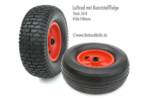 Luftrad mit 16x6.50-8 410x140mm auch f. Nassbetrieb und Strandfahrzeuge