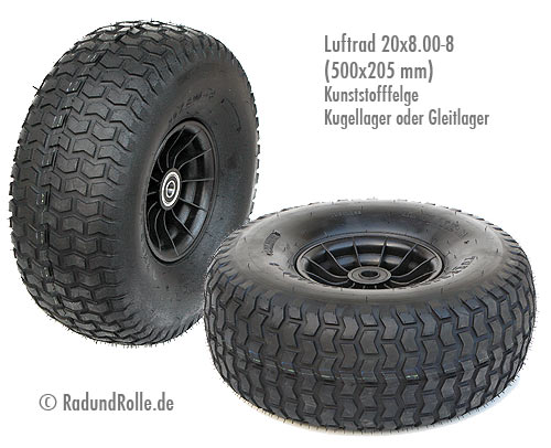 Kunststofffelge - Reifen mit Blockprofil 510x205mm 20x8.00-8