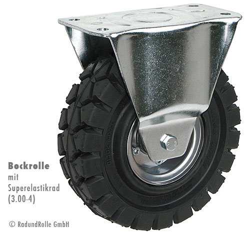 Bockrolle mit Super-Elastic-Rad 260x85mm (3,00-4)