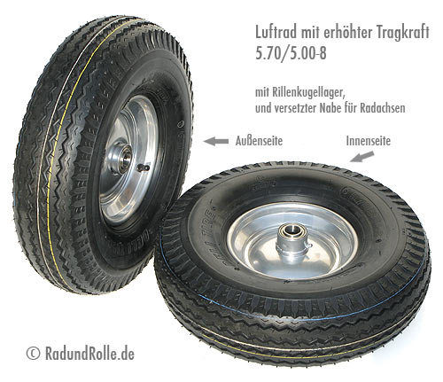 5.70/5.00-8 460x120mm für Achsen. Kugellager