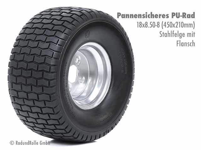 Pannensicheres PU-Rad aus Polyurethan mit Stahlflaschfelge