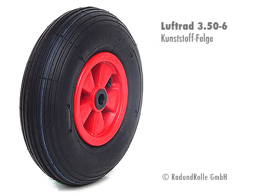 Scheibtruhenrad 3.50-6 mit Kunststoffelge, Gleitlager, Rollenlager