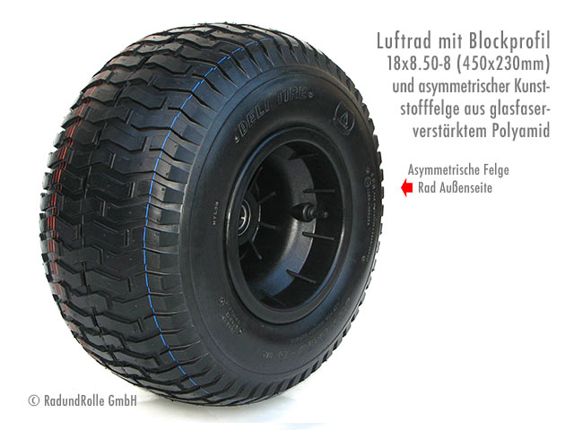 Luftrad mit Blockprofil TL, Kunststoff-Felge aus PA6 GF20