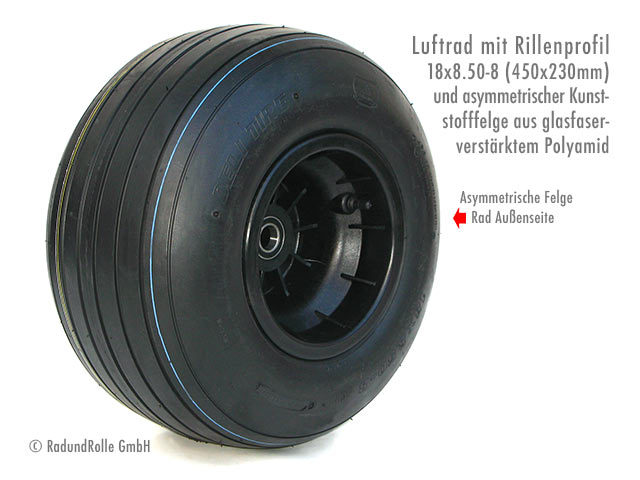 Luftrad mit Rillenprofil TL, Kunststoff-Felge aus PA6 GF20