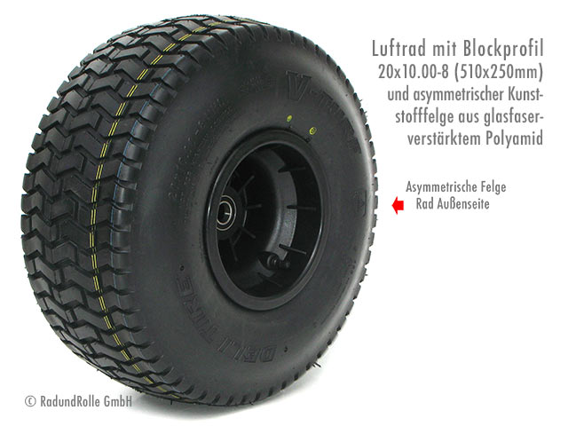 Luftrad mit Blockprofil TL, Kunststoff-Felge aus PA6 GF20