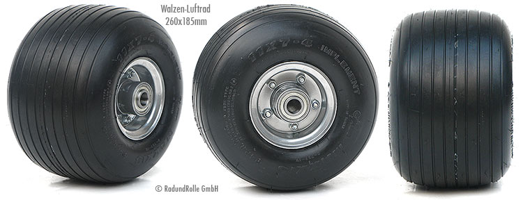 Luftrad 11x7.00-4 mit Rillenprofil (260x185mm)