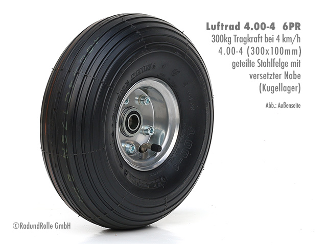 Industrieradmit mit Stahlfelge und versetzter Nabe